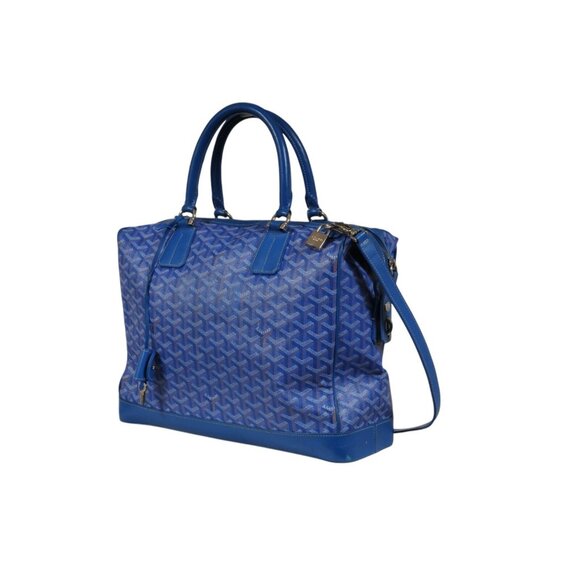 Goyard Victoria GM Blue Crossbody Travel Tote Duffle 55 Weekend Carry On Bag - Picture 5 of 16